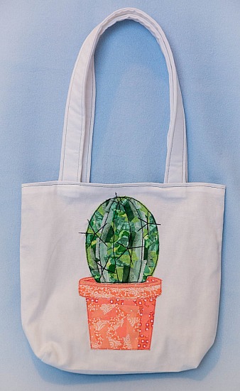 Shabby Appliqué Cactus Tote Bag