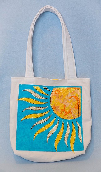 Shabby Appliqué Sun Tote Bag with Pocket