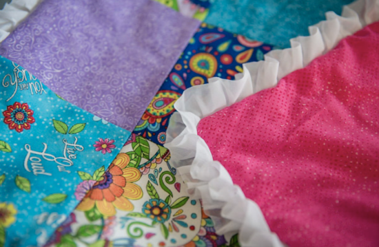 Bright Floral Patchwork Quilt 2